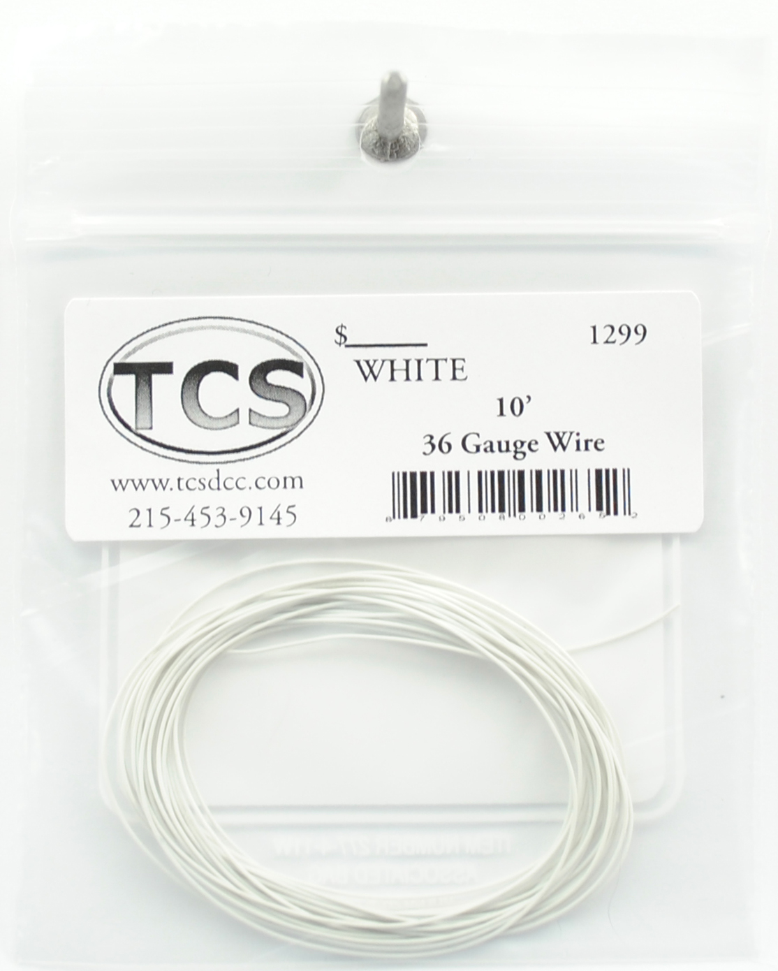 10ft 36 Gauge White Wire - Click Image to Close